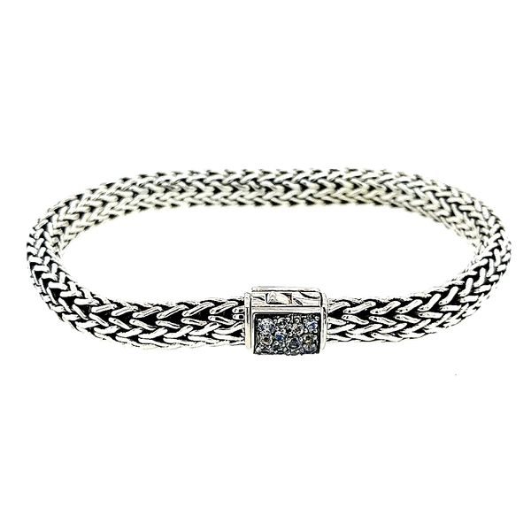 John Hardy Sterling Silver Black Sapphire/ Moonstone Bracelet Classic Chain Small Reversible Saxons Fine Jewelers Bend, OR