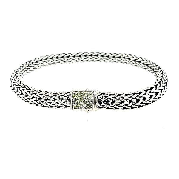 John Hardy Sterling Silver Black Sapphire/ Peridot Classic Chain Small Reversible Saxons Fine Jewelers Bend, OR
