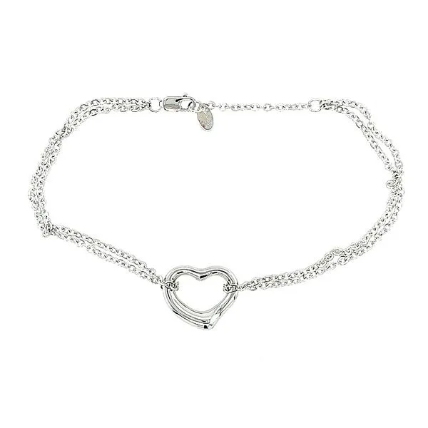Sterling Silver Open Heart Charm Bracelet Saxons Fine Jewelers Bend, OR