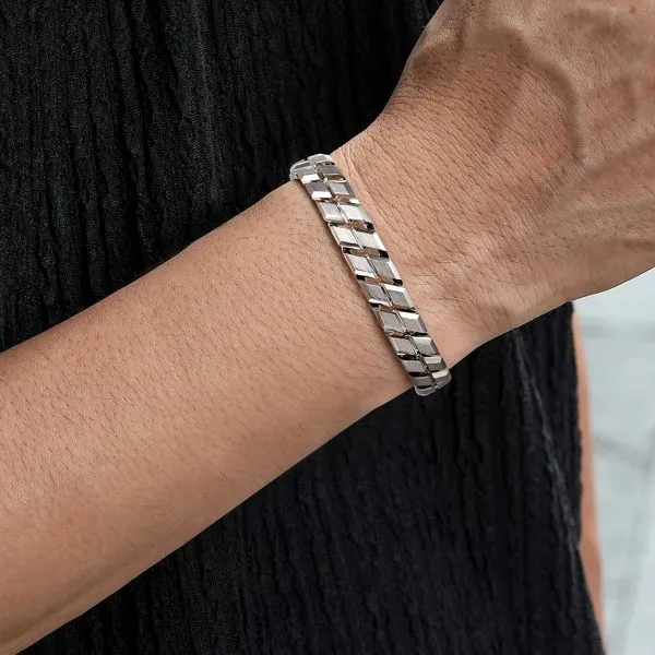 Gabriel & Co. Sterling Silver Herringbone Bracelet Image 3 Saxons Fine Jewelers Bend, OR