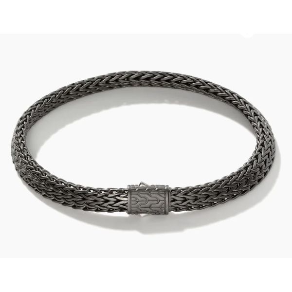 Icon Black Rhodium Small Flat Matte Chain Bracelet Saxons Fine Jewelers Bend, OR