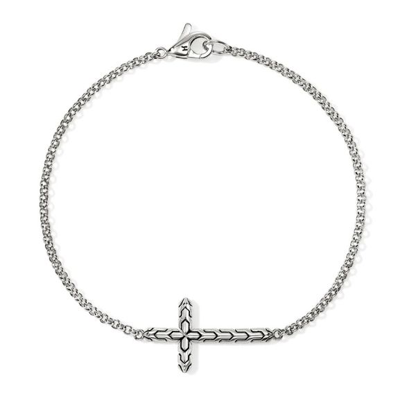 John Hardy Spiritual Silver 2mm Mini Rolo Chain Cross Bracelet Saxons Fine Jewelers Bend, OR