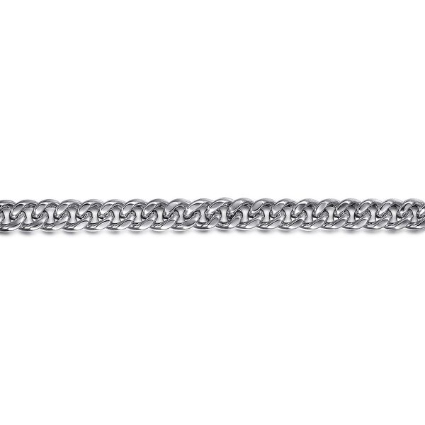 Gabriel and Co Sterling Silver Solid Diamond Cut Cuban Link Chain Bracelet 7 to 9mm 8 Inch Push Box Clasp Image 2 Saxons Fine Jewelers Bend, OR