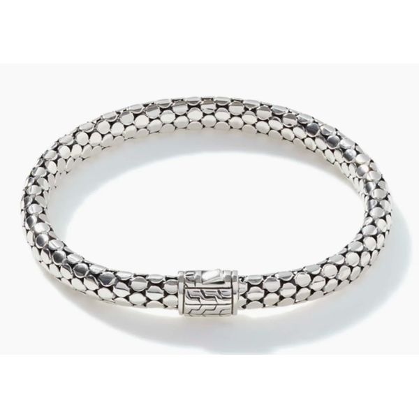 John Hardy Dot Sterling Silver Small Chain Bracelet 3 to 5mm Medium Pusher Clasp Saxons Fine Jewelers Bend, OR