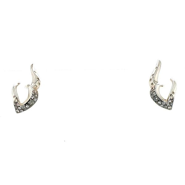 John Hardy Silver White 0.15 Carat/ Grey 0.23 Carat Diamond Pave Earrings Saxons Fine Jewelers Bend, OR