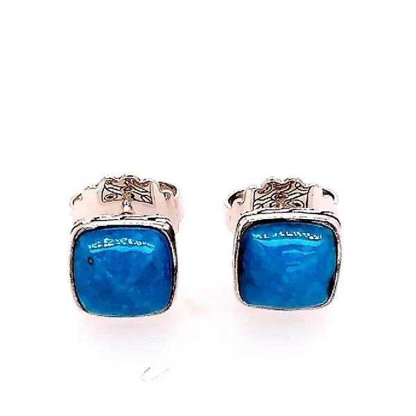 John Hardy Turquoise and Silver Stud Earring Saxons Fine Jewelers Bend, OR