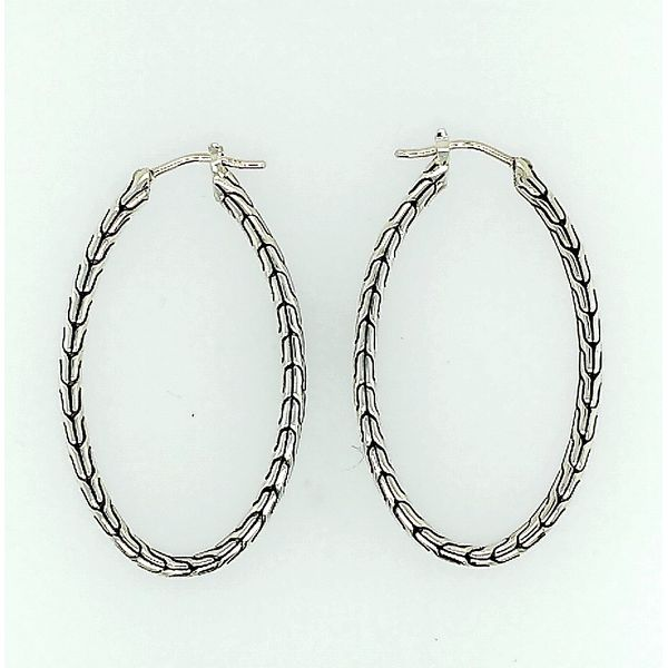 John Hardy Oval Silver Hoops Image 2 Saxons Fine Jewelers Bend, OR