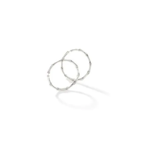 John Hardy Medium Silver Bamboo Hoop Earrings 001 645 01850 Saxons Fine Jewelers Bend OR