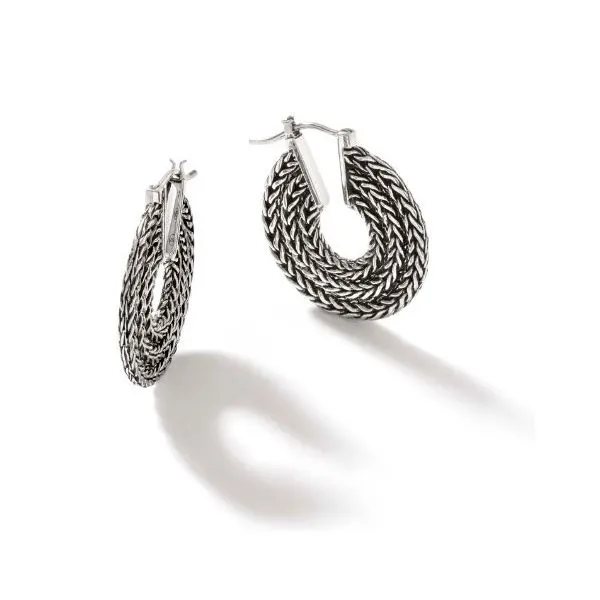 Classic Silver Chain Hoop Earrings Saxons Fine Jewelers Bend, OR
