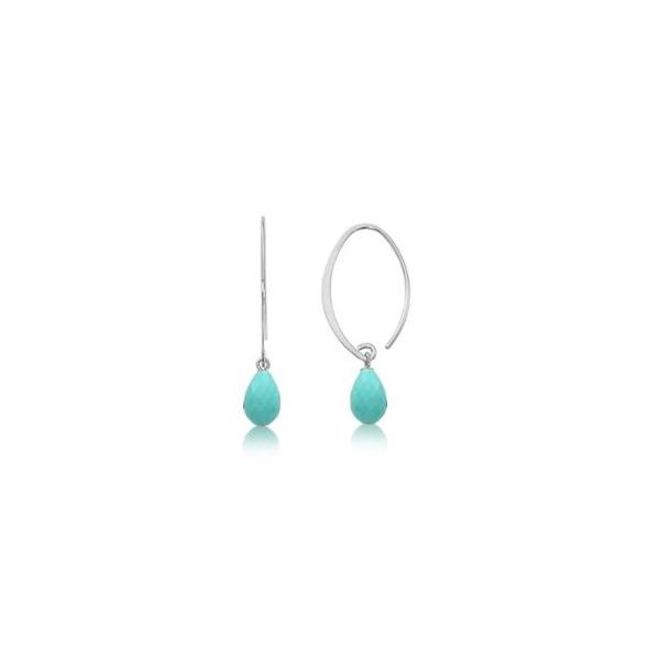 Sterling Silver Simple Sweep Turquoise Earrings Saxons Fine Jewelers Bend, OR
