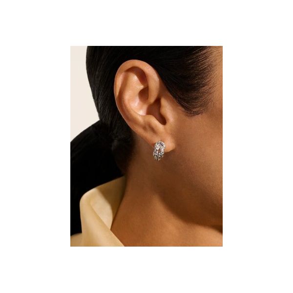 Silver Knot Hoop Earrings Image 3 Saxons Fine Jewelers Bend, OR