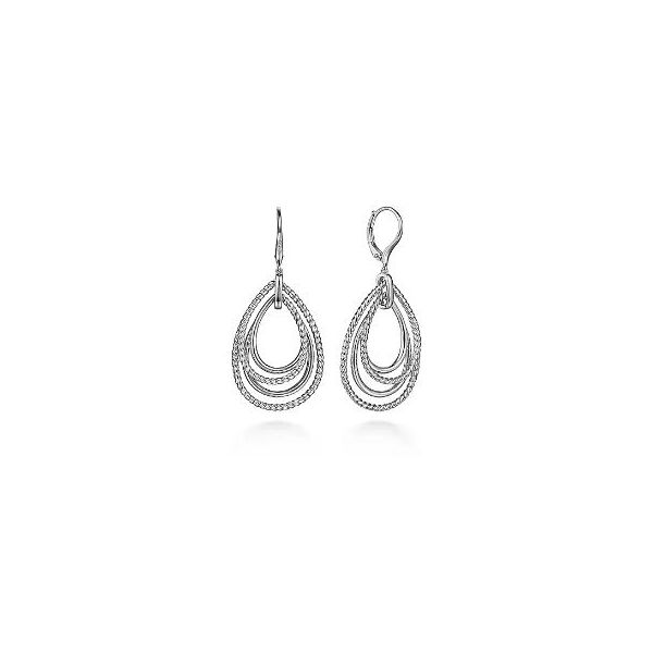 Gabriel & Co. Sterling Silver Multi Row Open Teardrop Leverback Earrings Saxons Fine Jewelers Bend, OR
