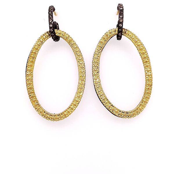 Armenta 18 Karat Yellow Gold Balckened Silver Open Circle-Link Earrings Saxons Fine Jewelers Bend, OR