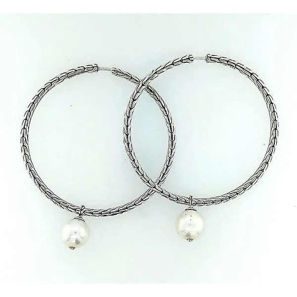 John Hardy Silver Hoop with Removable Pearl Saxons Fine Jewelers Bend, OR