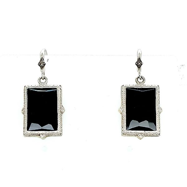 Armenta Silver Hematite Earrings with Diamonds Saxons Fine Jewelers Bend, OR