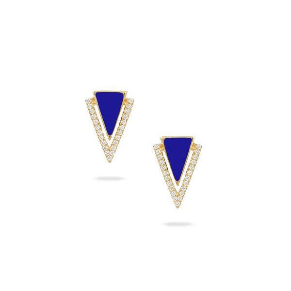 Doves. Diamond Triangle Lapis Studs Saxons Fine Jewelers Bend, OR