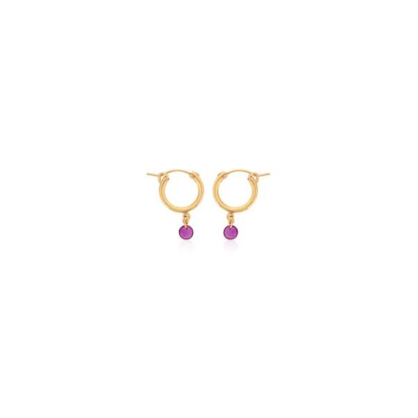 Gold Ruby Drop Hoop Earrings Saxons Fine Jewelers Bend, OR