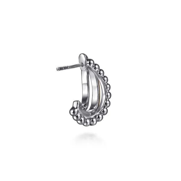 Gabriel & Co. Sterling Silver/14 Karat Yellow Gold Bujukan Criss Cross J Hoops Image 3 Saxons Fine Jewelers Bend, OR