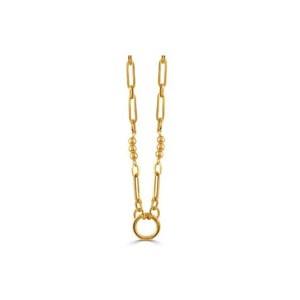 Doves. 18 Karat Yellow Gold Oval & Bead Chain Saxons Fine Jewelers Bend, OR