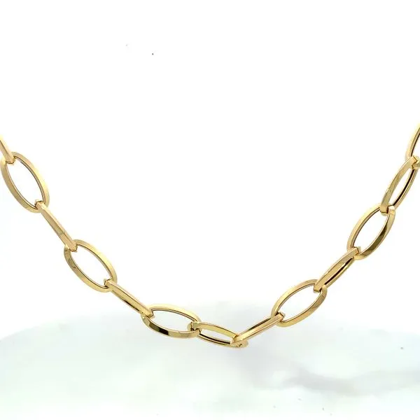 Roberto Coin. 18 Karat Yellow Gold Knife Edge Oval Link Chain Saxons Fine Jewelers Bend, OR