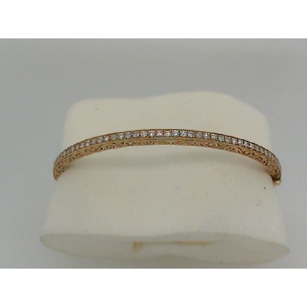 Yellow Gold Hinged Diamond Bangle Saxons Fine Jewelers Bend, OR
