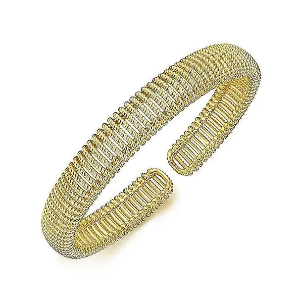 Gabriel & Co. 14 Karat Yellow Gold Twisted Rope Cuff Bracelet Image 2 Saxons Fine Jewelers Bend, OR