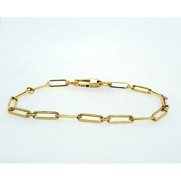 Roberto Coin. 18 Karat Yellow Gold Paperclip Round Bracelet Saxons Fine Jewelers Bend, OR