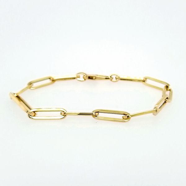 Roberto Coin. 18 Karat Yellow Gold Paperclip Alternating Link Bracelet Saxons Fine Jewelers Bend, OR