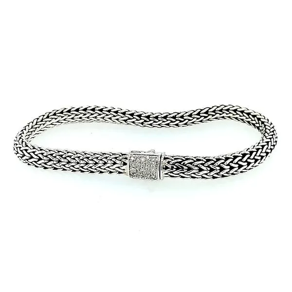 John Hardy Silver, Diamond and Black Sapphire Reversible Bracelet Saxons Fine Jewelers Bend, OR