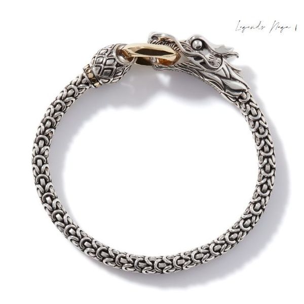John Hardy 18 Karat Yellow Gold Silver Naga Dragon Bracelet Size Medium Saxons Fine Jewelers Bend, OR