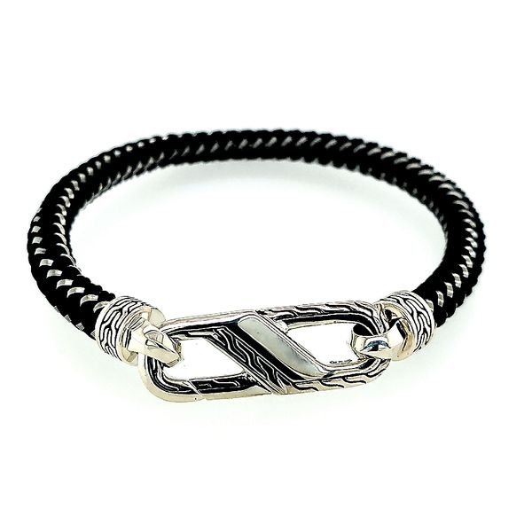 John Hardy Steel and Rubber Cord Style Bracelet With Carabiner Clasp Saxons Fine Jewelers Bend, OR
