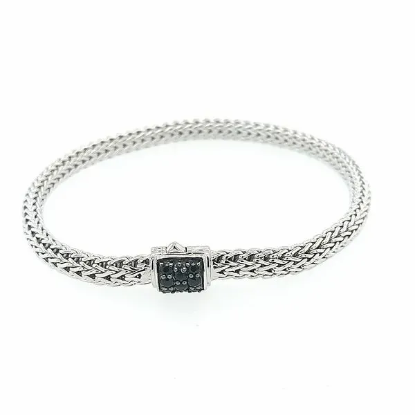 John Hardy Silver Classic Chain XS Bracelet Black Sapphire Size Medium Saxons Fine Jewelers Bend, OR