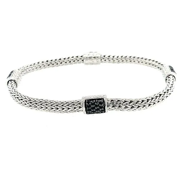 John Hardy Silver Lava Four Station Chain Black Sapphire Bracelet Saxons Fine Jewelers Bend, OR