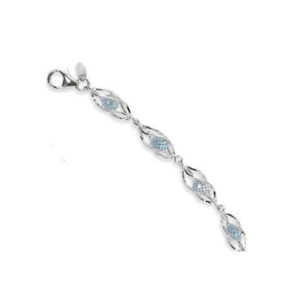 Sterling Silver Blue Topaz Cage Bracelet Saxons Fine Jewelers Bend, OR