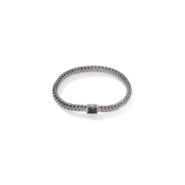 Classic Silver Reversible Diamond Black Sapphire Chain Bracelet Image 2 Saxons Fine Jewelers Bend, OR