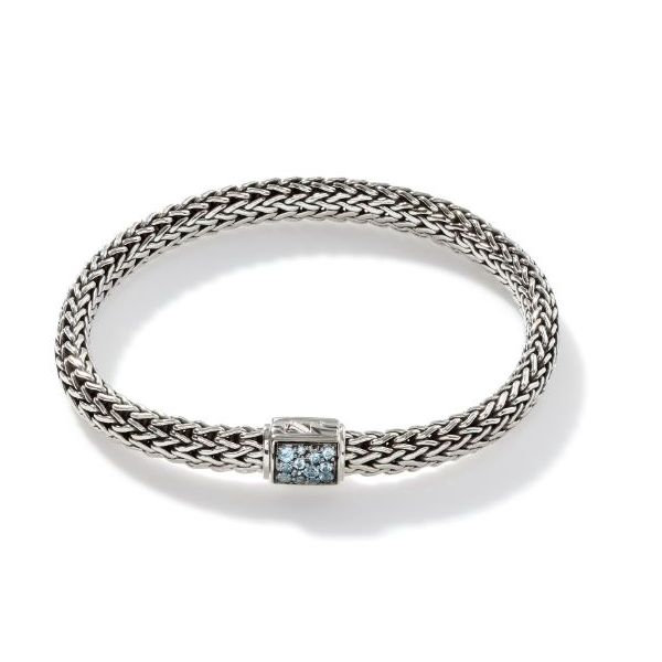 Sterling Silver Reversible Black Sapphire/Blue Topaz Bracelet Saxons Fine Jewelers Bend, OR