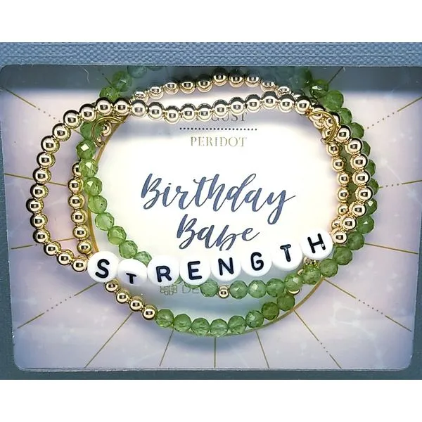 Set of 3 August Birthstone Peridot Gold 