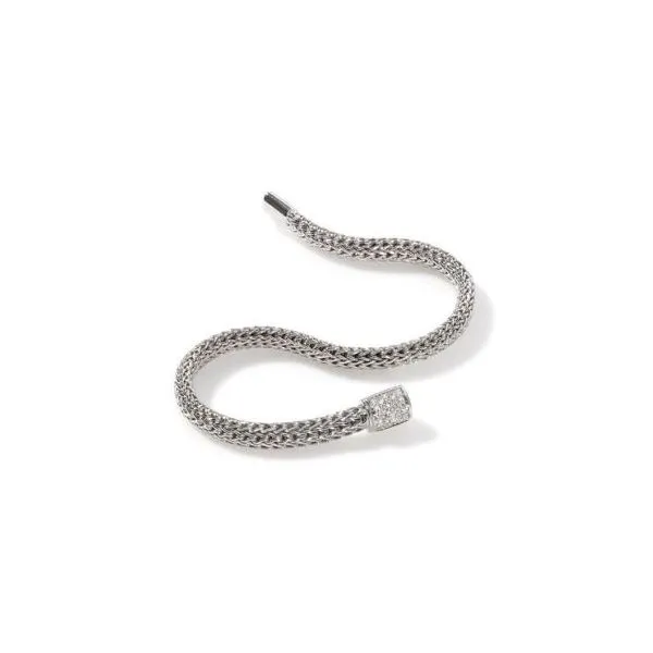 John Hardy Silver CC Extra Small Diamond Pave Bracelet 0.18ct Sz M Saxons Fine Jewelers Bend, OR
