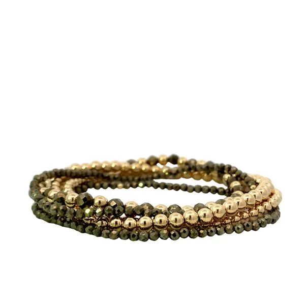 Pyrite Gold Filled Beads Stack Bracelets Saxons Fine Jewelers Bend, OR