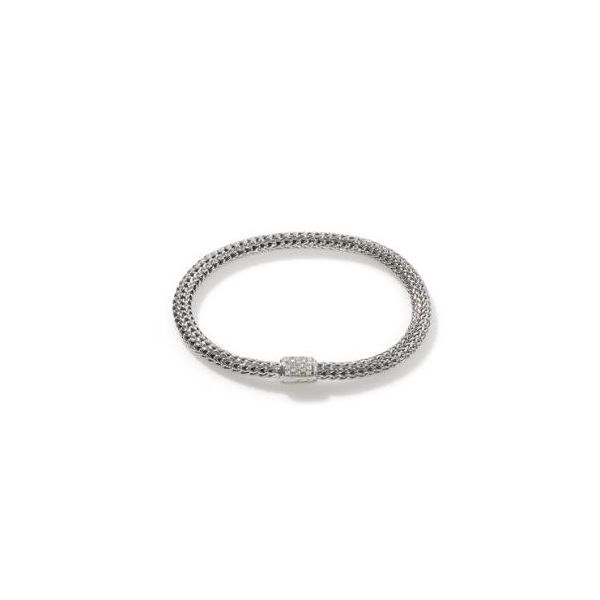 John Hardy Silver CC Extra Small Diamond Pave Bracelet 0.18ct Sz M Image 2 Saxons Fine Jewelers Bend, OR