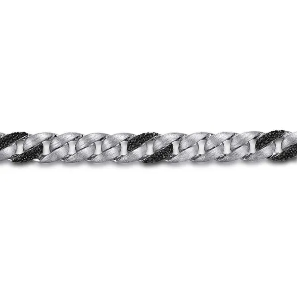 Gabriel & Co. Sterling Silver Black Spinel Cuban Link Chain