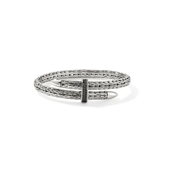 Spear Silver Black Sapphire Bypass Flex Cuff