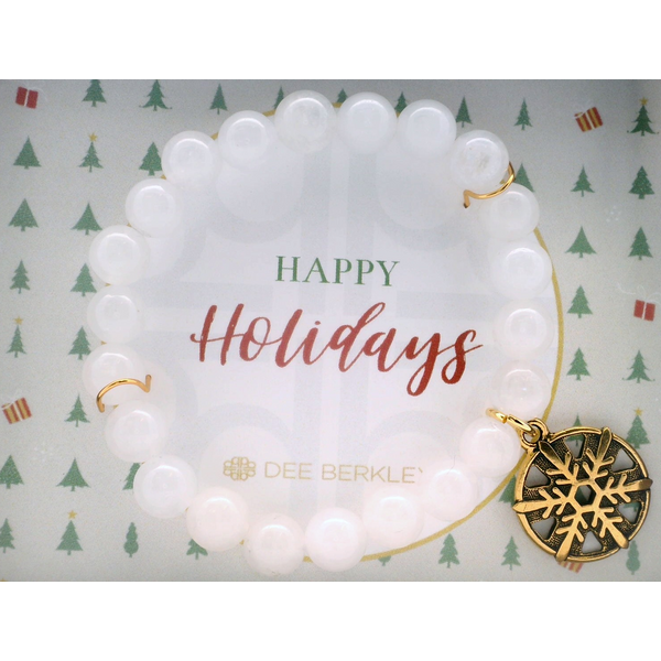 White Quartzite Pewter Snowflake Bracelet Saxons Fine Jewelers Bend, OR