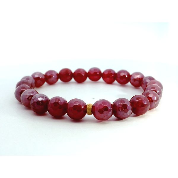 Mystic Coated Faceted Ruby Gold Filled Beaded Bracelet Saxons Fine Jewelers Bend, OR