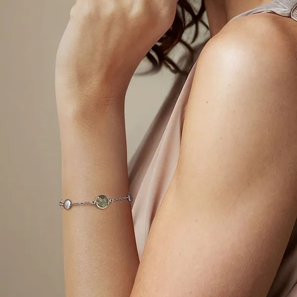 Gabriel & Co.Sterling Silver Green Amethyst Station Bracelet Image 4 Saxons Fine Jewelers Bend, OR