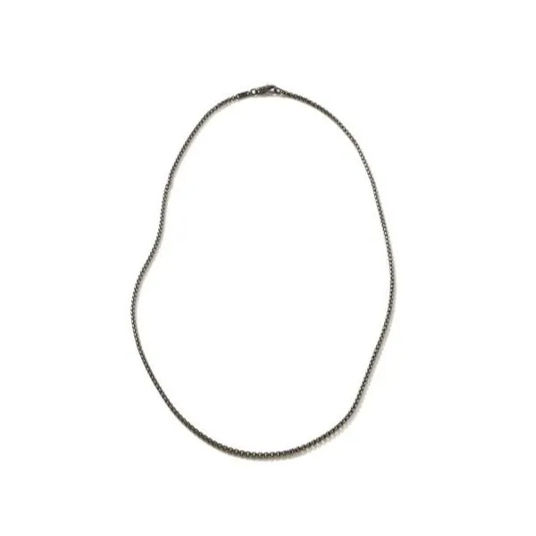 John Hardy. Silver Satin Matte Black Rhodium Box Chain Necklace Image 2 Saxons Fine Jewelers Bend, OR