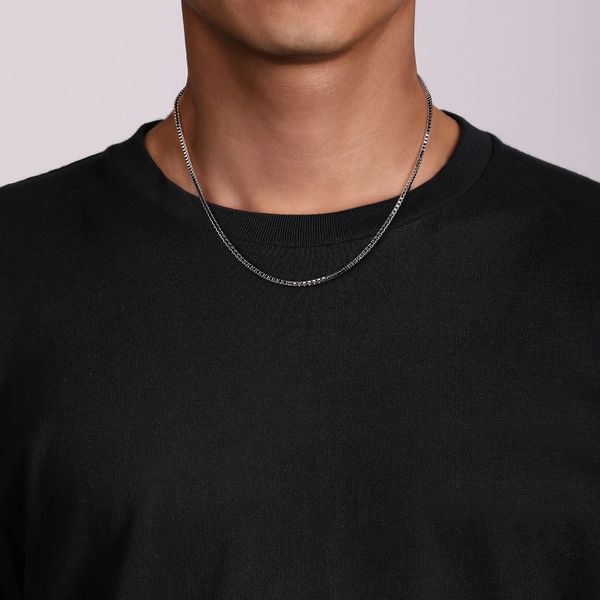 Gabriel & Co. Sterling Silver Box Chain Necklace Image 4 Saxons Fine Jewelers Bend, OR