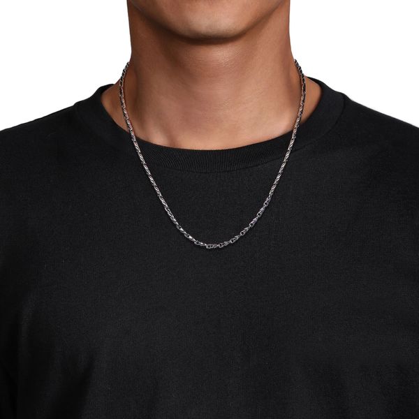 Gabriel & Co. 925 Sterling Silver Hollow Men's Link Chain Necklace Image 4 Saxons Fine Jewelers Bend, OR