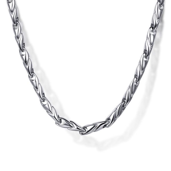 Gabriel & Co. 925 Sterling Silver Hollow Men's Link Chain Necklace Saxons Fine Jewelers Bend, OR