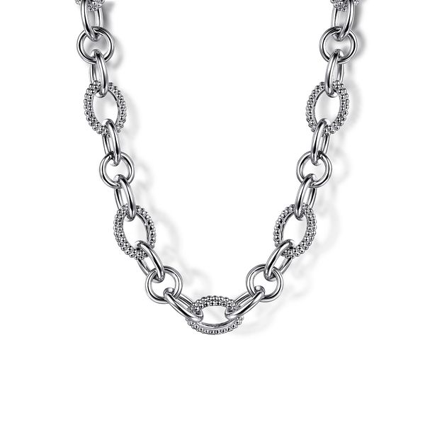 Gabriel & Co. Sterling Silver Bujukan Link Chain Necklace Saxons Fine Jewelers Bend, OR